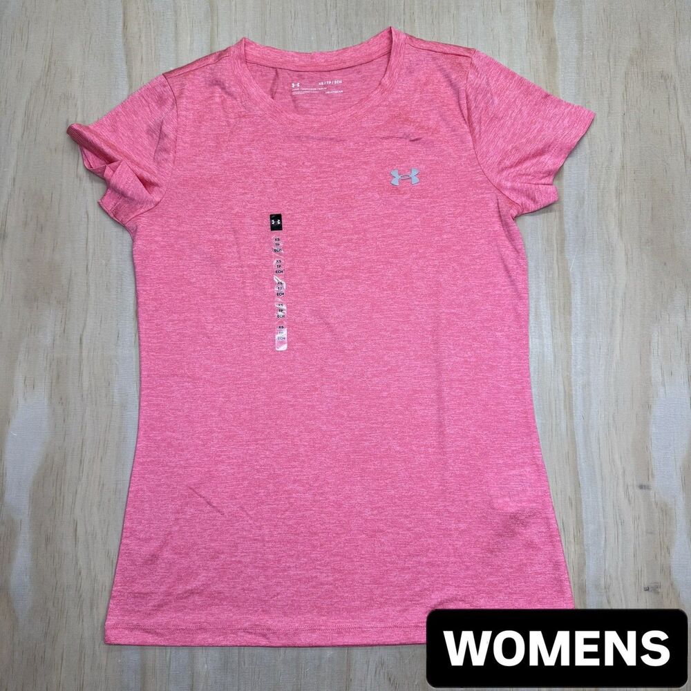 NWOT WOMENS Under Armour UA Tech Short Sleeve Crewneck Shirt XS Pink